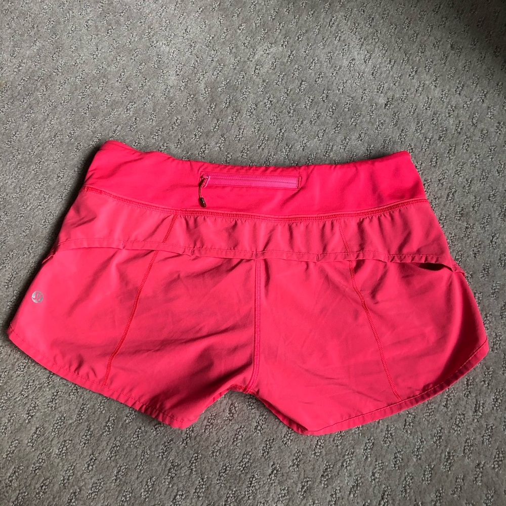 Neon Pink LuluLemon Speed Up Shorts 2.5”